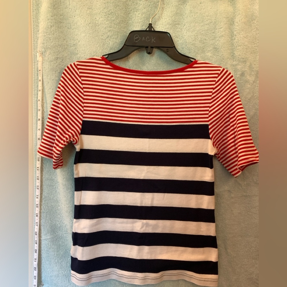 Croft & Barrow Red and White Striped Top